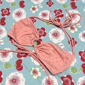 Victoria’s Secret heart ring peach bikini top size L